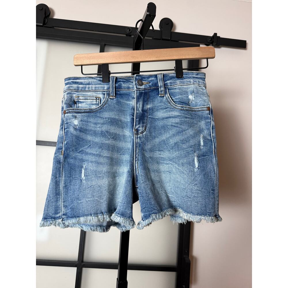 Judy Blue Med Blue Cut Off Shorts High Waist JB150040 Distressed Size Small